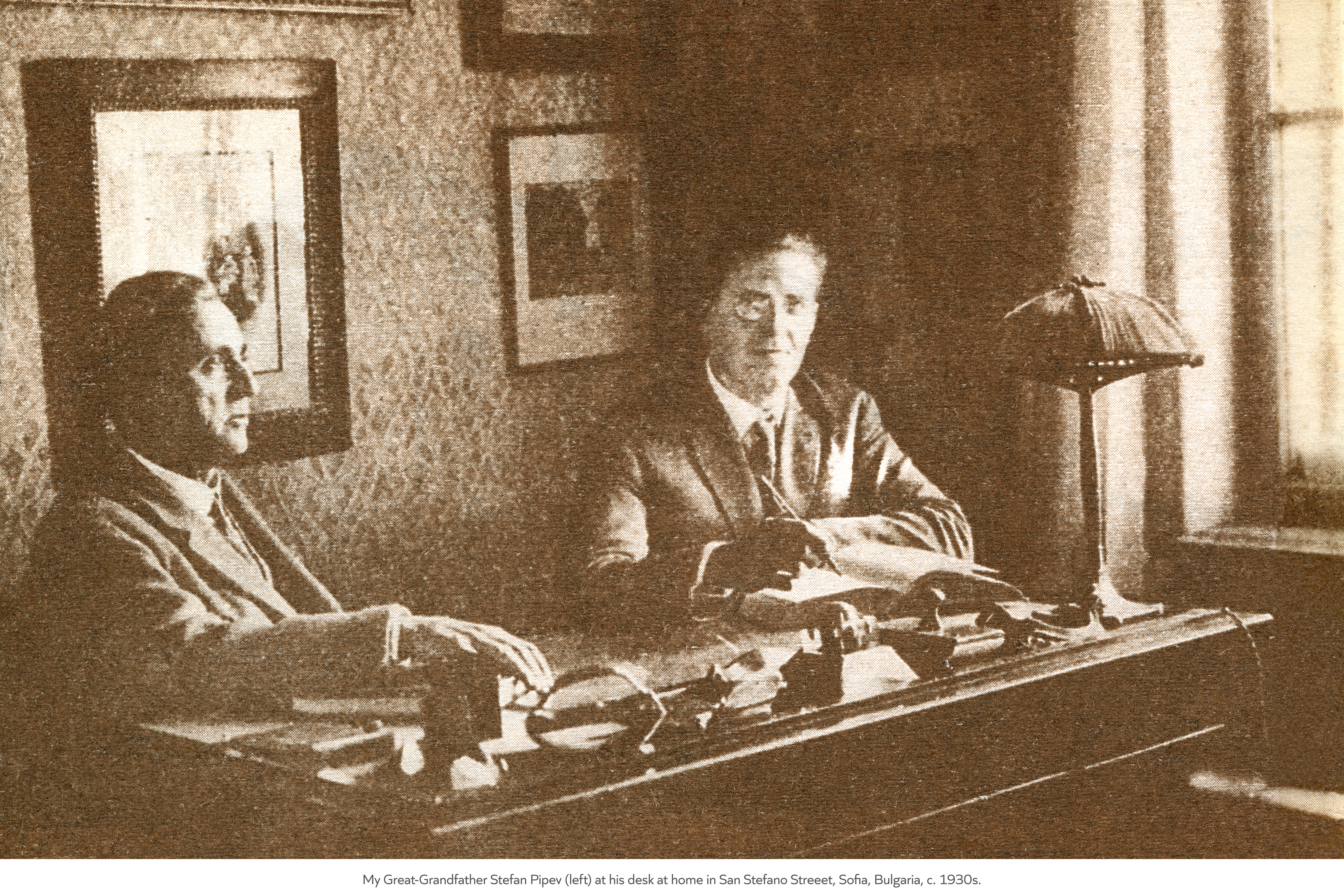 My Great-Grandfather Stefan Pipev at His Desk, Sofia, Bulgaria, c. 1930s